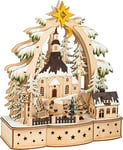 small foot Lampe Chanteur d'étoile en Bois, décoration de Noël à Piles avec éclairage LED et Pyramide de Noël 11791