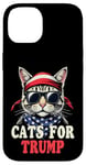 Coque pour iPhone 14 Cats For Trump Funny Pets For Trump Drapeau USA