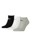 PUMA Unisex Ss022m Puma Sneaker Socks 3 Pair Pack gray white black 2 5 UK, Grey/White/Black, 2.5 - UK, one size