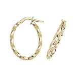 James Moore TH ER1008-V3 9k Yellow Gold Oval Hoop Earrings Jewellery