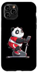 Coque pour iPhone 11 Pro Panda sur vélo d'appartement Gym Fitness Entraînement Sport