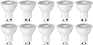 Amazon Basics LED GU10 Spotlight Bulb, 4.7W (Equivalent to 50W), Warm White, Non Dimmable - Pack of 10