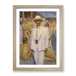 Eugene Jansson Man In A Panama Hat Classic Painting Framed Wall Art Print, Ready to Hang Picture for Living Room Bedroom Home Office Décor, Oak A3 (34 x 46 cm)