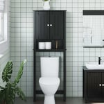 Over-the-Toilet Storage BERG Black 60x27x164.5 cm Solid Wood vidaXL