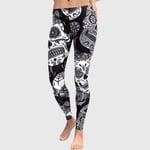 Pantalon de yoga pour femme, legging de sport imprimé taille haute pour entraînement, course à pied, legging de sport pour femme (taille XL ; couleur : noir)