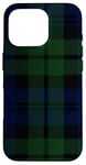 Coque pour iPhone 16 Pro Plaid écossais vert noir