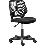 Yaheetech Chaise de Bureau, Chaise d'Ordinateur, Fauteuil Bureau Ergonomique, Pivotant, Fonction Réglage, Style Moderne, Charge de 136kg Noir