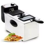 Geepas 3L Deep Fat Chip Fryer Basket Oil Fried Chips Safe Basket Handle Window