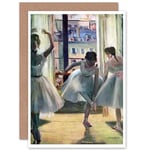 Edgar Degas Three Dancers In A Practice Room Old Master Greetings Card Plus Envelope Blank inside