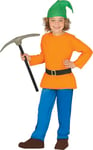 FIESTAS GUIRCA | Costume de Nain des Bois Enfant (3-4 ans) - Veste, Ceinture, Bonnet et Pantalon - Costumes de Contes et Fées pour la Journée du Livre, Halloween et Carnaval - Unisexe - Orange et Bleu