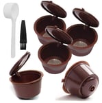 MICHAELA BLAKE Coffee Filter Plastic Coffee Capsules Filter Cups Refillable Filter Reusable Spoon Brush for Dolce Gusto Refillable Capsule Pod BPA Free Coffee Pods