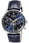 ZEPPELIN Hindenburg Navy Dial 7036-3 Watch Quartz MOONPHASE