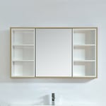 Stano. - Armoire de toilette bloc-miroir 120 cm frame finition mélaminé chêne