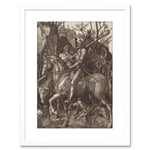 Painting Albrecht Durer Knight Death Devil Old Master Artwork Framed Wall Art Print 9X7 Inch