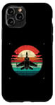 Coque pour iPhone 11 Pro Avion de chasse vintage au coucher du soleil