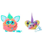 Furby Hasbro Coral Interactive Toy Plush - English version,6 inch & Furblets Ray-Vee Mini Electronic Plush Toy