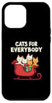 Coque pour iPhone 12 Pro Max Chats pour tout le monde traîneau de Noël mignon scène de vacances