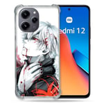 Cokitec Coque Renforcée pour Xiaomi Redmi 12 5G Manga Tokyo Ghoul Kaneki Blanc