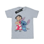 Lilo & Stitch T-shirt för flickor, klassisk, 7-8 år, sportgrå Sports Grey 7-8 Years