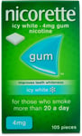 Nicorette Icy White Gum 4mg 105 Pack X 1