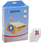 NILFISK  GA70 GS80 GM80 GS90 GM90 Dust Bag Vacuum Cleaner Bags x 5 + Fresh