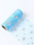 1 kpl Christmas Snowflake Tyll Roll,Blue Decal Organza Mesh Cloth DIY Käsintehty kangas,Joulukuusen koristelu,Seppeleet,Portaiden koristelu Verkkonauha,Joululahjojen pakkaustarvikkeiden nauha,Joulukoristeet,Kodinsisustus,Noel-juhlatarvikkeet,Joulusisustus