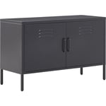 Buffet Moderne Industriel en Acier Noir Durable et Design avec 2 Portes Beliani