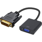 Adaptateur DVI vers VGA, 1080 p Active DVI-D vers VGA Adaptateur convertisseur 24 + 1 mâle vers Femelle prenant en Charge 60 Hz et 3D pour systèmes