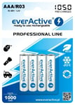 everActive Professional Käyttövalmis 1050mAh AAA -paristo, 4 kpl