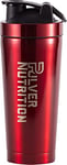 Pulver - Tasse isotherme double isolée & Coupe Shake en acier inoxydable Premium – Proteine Shaker – Shake - Sans BPA – 1000 ml - Rouge
