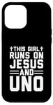 Coque pour iPhone 12 Pro Max Cette fille court sur Jesus and Uno, jeu de cartes chrétien amusant