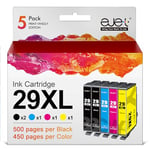 ejet 29XL High Yield Ink Cartridge Replacement for Epson 29XL for Epson Expression Home XP452 XP352 XP245 XP442 XP345 XP-255 XP-455 XP-245 XP-342 XP 352 XP 342 (Black Cyan Magenta Yellow, 5-Pack)