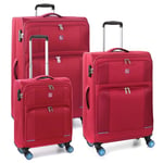 MODO BY RV RONCATO Star 2.0 Set 3 Trolley Souple 4 Roues avec TSA, Rouge, 78 x 46 x 30 cm, Lot de 3 valises Souples