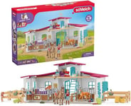 schleich 42567 HORSE CLUB - Nouveau Centre Équestre de Lakeside,coffret figurines avec 56 éléments inclus dont 3 chevaux, Écurie pour enfants de 5 ans et plus