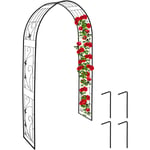 Arche à rosiers, métal, portail de jardin, HxLxP : 216 x 125 x 36 cm, tuteur pour plantes grimpantes, noir - Relaxdays