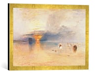 Kunst für Alle 'Image encadrée de Joseph Mallord William Turner Calais Sands at Low Water, Poissards Gathering Bait, 1830, Pression dans la Main de Haute qualité Cadre de Photos, 60 x 40 cm, Or Raya