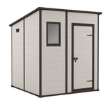 Keter Manor Pent Outdoor Garden Storage Shed 6 x 6ft - Brown