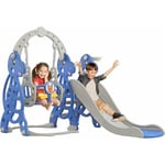 Toboggan pour enfants - Avec panier de basket-ball - Robuste - Toboggan pliable - Balançoire et toboggan - Avec toboggan extra long 175x140x120cm