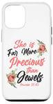 iPhone 12/12 Pro Christian Bible Verse Quote Rose Flower Proverbs 31:10 Case