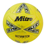 Mitre Ultimatch Football, Enhanced Control, Extra Durability, Added Accuracy, Ball, Fluo Yellow/Floodlight Yellow/Gritty Gold, 5