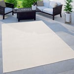 Tapis Intérieur Et Extérieur Balcon Terrasse Tapis Cuisine Monochrome Moucheté 300x400 cm, Ivoire - Paco Home