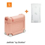 JETKIDS™ BY STOKKE® resväska BedBox™ Coral Pink och madrass CloudSleeper™ vit