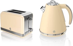 Swan Retro Twin Pack Kettle & 2-Slice Toaster  STP7040CN  in Cream