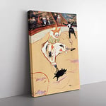 Big Box Art Clown at The Circus Fernando by Henri De Toulouse-Lautrec Canvas Wall Art Print Ready to Hang Picture, 76 x 50 cm (30 x 20 Inch), Yellow, Beige, Cream