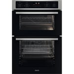 Zanussi Series 40 Airfry Built-in Double Oven ZKCNA7XN, 61L Capacity, Catalytic Cleaning, LED Display, Fan Controlled Defrosting, Antifingerprint, Stainless Steel
