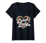 Womens Lunch Lady Heart Cafeteria Worker V-Neck T-Shirt