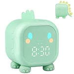 Ayybboo Réveil Enfant Fille Garcons Dinosaure Lumineux Reveil Numerique Lampe Réveil Veilleuse Jour Nuit de la Maternelle Volume Réglable avec Snooze Compte à rebours