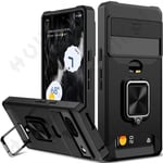 Google Pixel 6 noir-Coque de protection pour appareil photo Google Pixle , étui coulissant avec support de ca