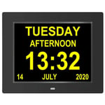 Lablanc - Horloge Numérique Calendrier Horloge Alzheimer Horloge Démence 8' lcd avec Date, Jour Et Heure, C'est pour Les Parents, Grands-Parents