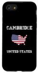 Coque pour iPhone SE (2020) / 7 / 8 Conception de carte vintage du drapeau américain de Cambridge, États-Unis